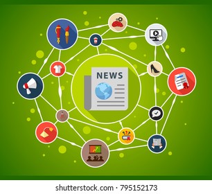 Office life flat icon concept. Vector illustration. Element template for design.