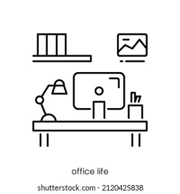 Office Life Icon. Outline Style Icon Design Isolated On White Background