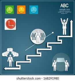 Office life, Infographic template design - Original geometric paper shapes with shadows. Ideal to display data and informations with modern style