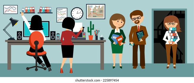 Office life. People in the style flat design
