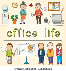 Office life vector set