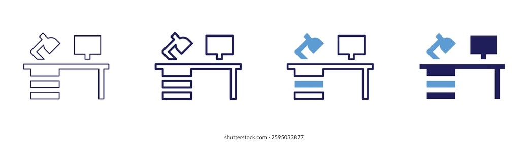 Office lighting fixtures icon in 4 different styles. Thin Line, Line, Bold Line, Duotone. Duotone style. Editable stroke.