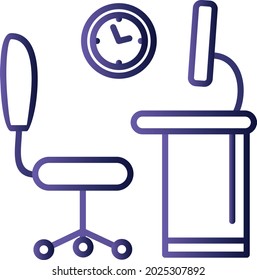 Office Line Gradient Icon Design