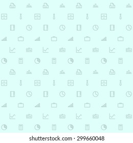 office line icon blue pattern