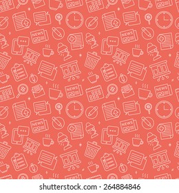 Office line icon pattern set