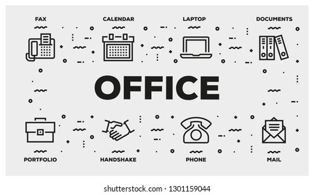 OFFICE LINE ICON SET