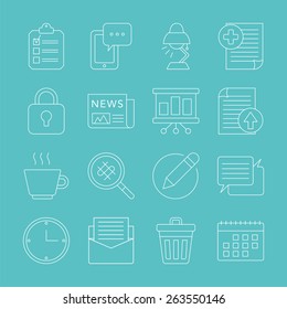 Office line icon set