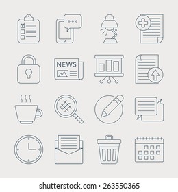 Office line icon set