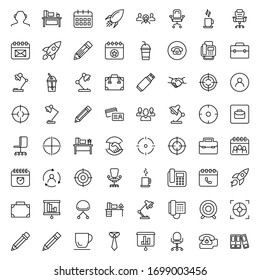 Office line icon set. Collection of vector symbol in trendy flat style on white background. Office sings for design.