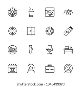 Office line icon set. Collection of vector symbol in trendy flat style on white background. Office sings for design.