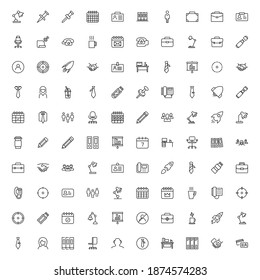Office line icon set. Collection of vector symbol in trendy flat style on white background. Office sings for design.