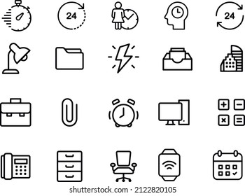 Office line  icons vector design