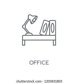Office linear icon. Office concept stroke symbol design. Thin graphic elements vector illustration, outline pattern on a white background, eps 10.