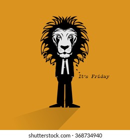 Office Lion, vector illustration