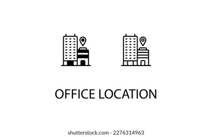 Ilustración de material de diseño de doble icono de ubicación de Office