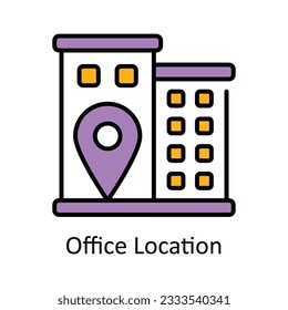Office Location Filled Outline Icon Design illustration. Map and Navigation Symbol on White background EPS 10 File