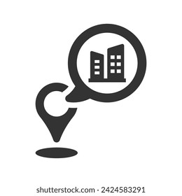 Icono de mapa de ubicación de Office, gráficos vectoriales