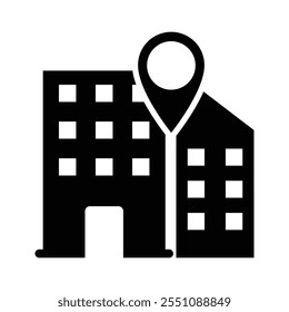 Office location map Icon, Vector graphics