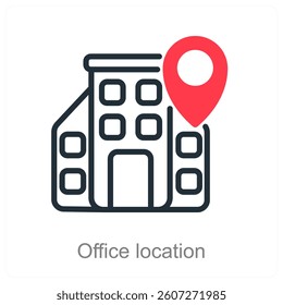 Office Location and navigation icon concept