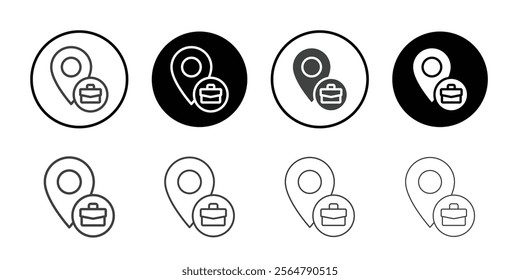 Office location pin icon simple vector symbol