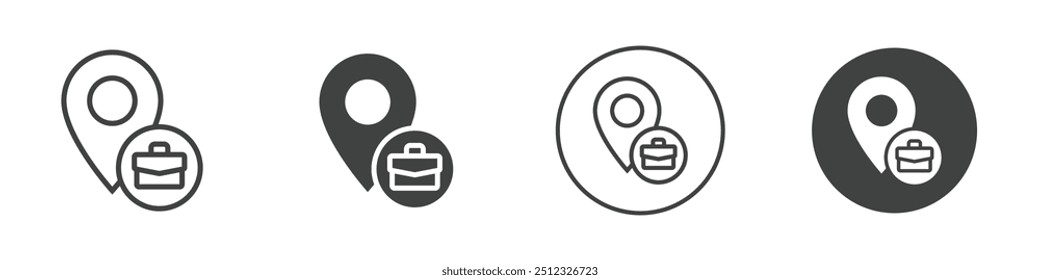 Pin-Symbol für Office-Position, Vektorlogo-Umriss