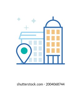 Ilustración de estilo Icono del vector de ubicación de Office. Archivo EPS 10