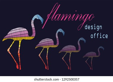 office logo design business card flamingo logo