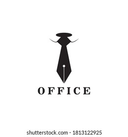 Bürologo, Vektorgrafik von Krawatte und Bleistiftdesign