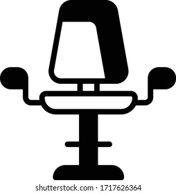Vektor-Vektorgrafik-Design von Office Low-Back-Chair, Arbeit von Home Equipment auf weißem Hintergrund, Swivel-Sessel-Konzept
