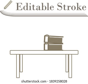 Office Low Table Icon. Editable Stroke Simple Design. Vector Illustration.