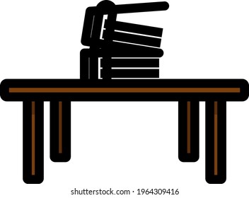 Office Low Table Icon. Editable Bold Outline With Color Fill Design. Vector Illustration.
