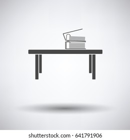 Office low table icon on gray background, round shadow. Vector illustration.