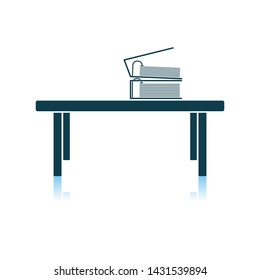 Office Low Table Icon. Shadow Reflection Design. Vector Illustration.