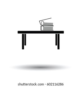 Office low table icon. White background with shadow design. Vector illustration.