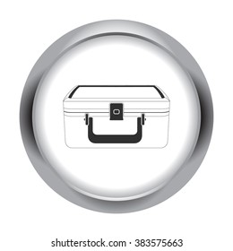 Office lunch box simple icon  on round background