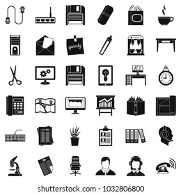 Office machines icons set. Simple set of 36 office machines vector icons for web isolated on white background