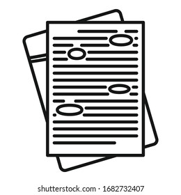 Office mail editor icon. Outline office mail editor vector icon for web design isolated on white background