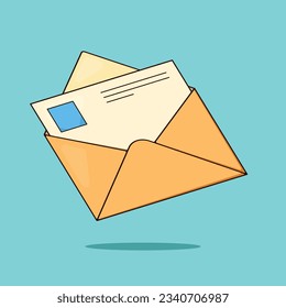Office mail envelop Illustration Vector Icon msg invitation