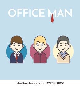 Office Man Avatar Icon Vector Illustration