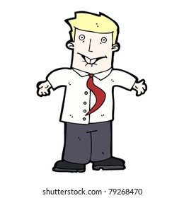 office man biting lip cartoon