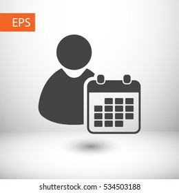 office  man, business calendar icon. One of set web icons