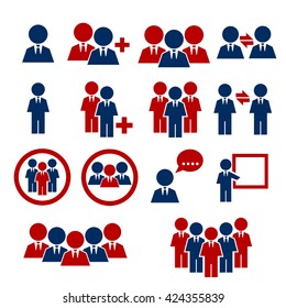 office man, business man icon set