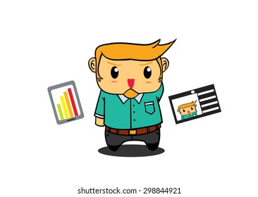 office man cartoon vector