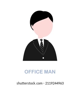 Office Man flat icon. Colored element sign from office tools collection. Flat Office Man icon sign for web design, infographics and more.