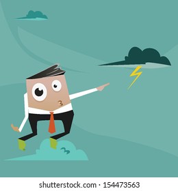 An office man flying Ã?Â¢?? Concept illustration