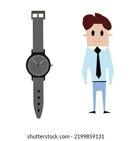 Office Man And Hand Watch 
