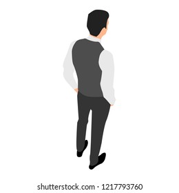 Office man icon. Isometric of office man vector icon for web design isolated on white background
