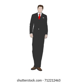 Office man isolated on white. Dress code.