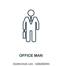 Office Man line icon. Thin design style from office tools icon collection. Simple office man icon for infographics and templates.