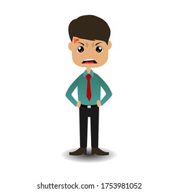 Office man mad vector illustration. best for clip art persentation.